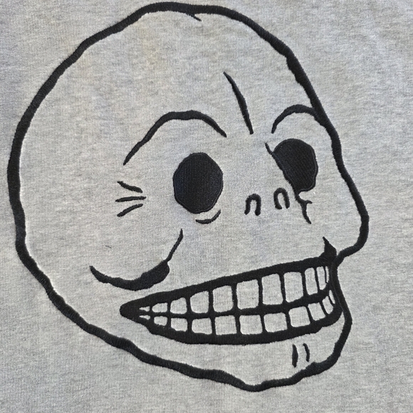 Cheap Monday Per Sweat Skull Graphic Crewneck Gray Men’s M Embroidered Logo - Picture 2 of 10